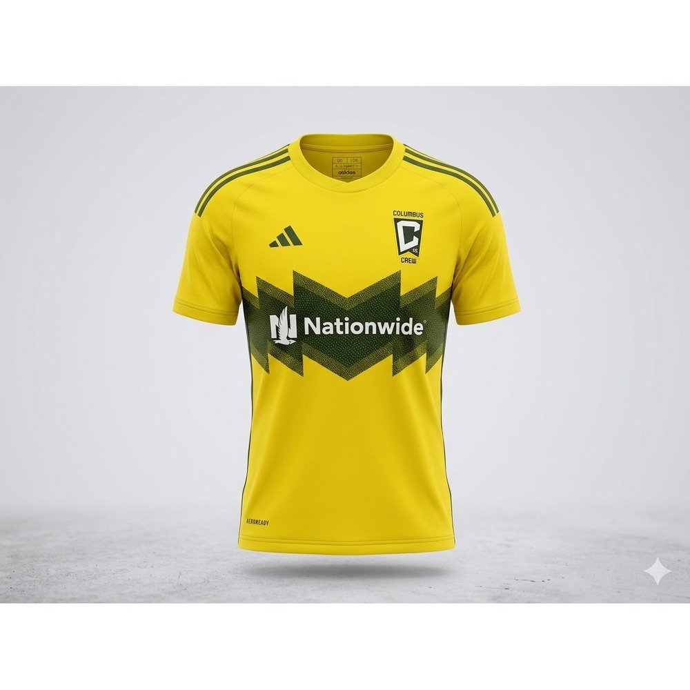 Adidas Columbus Crew 2024 Home Jersey Youth Large XL 13-14Y Yellow Soccer Shirt‎